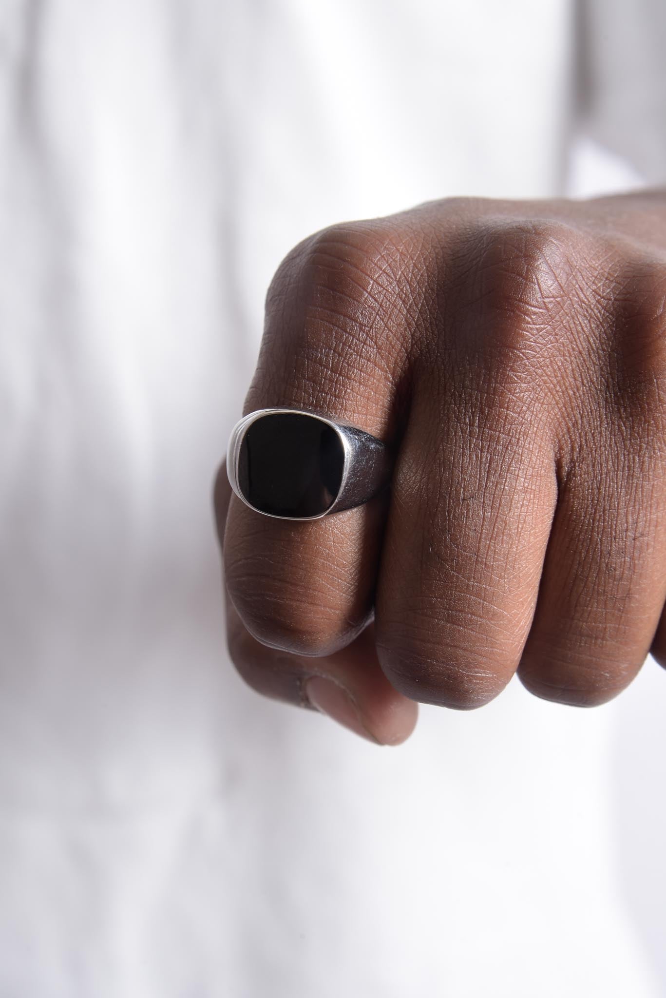 Bague Onyx Noir (Argent) - Ovation Designs