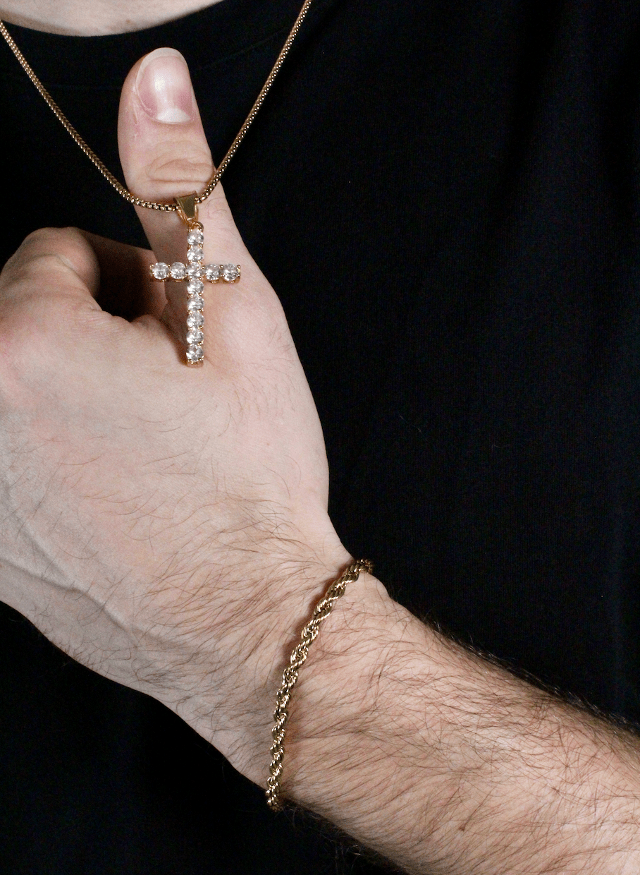 Croix Iced Pendentif (Argent) - Ovation Designs