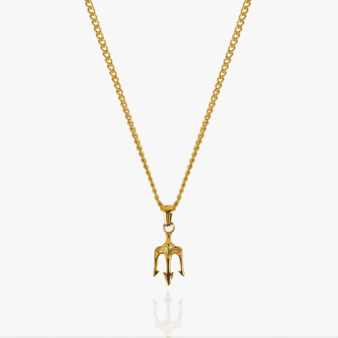Gold trident pendant discount