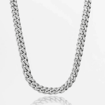 Chaîne Cubaine Iced 12mm (Argent)