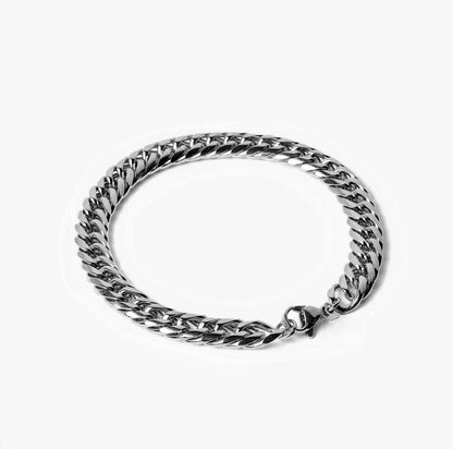 Bracelet Cubain 8mm (Argent)