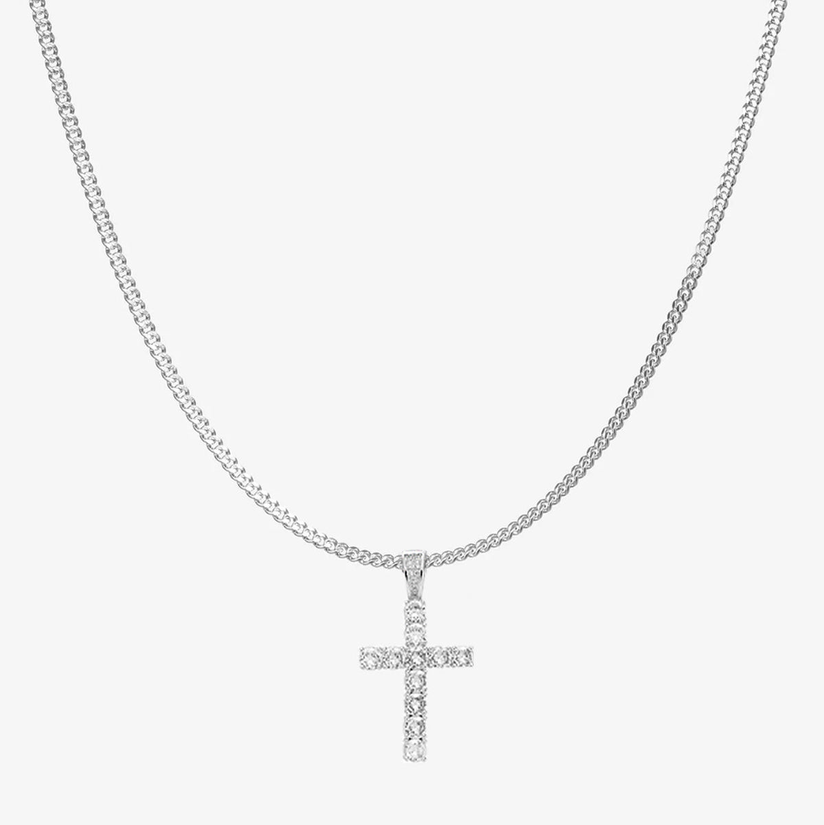 Pendentif Croix Iced (Argent)