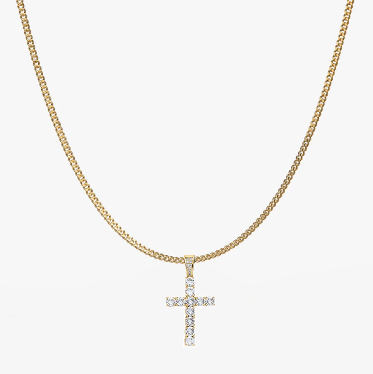 Pendentif Croix Iced (Or)