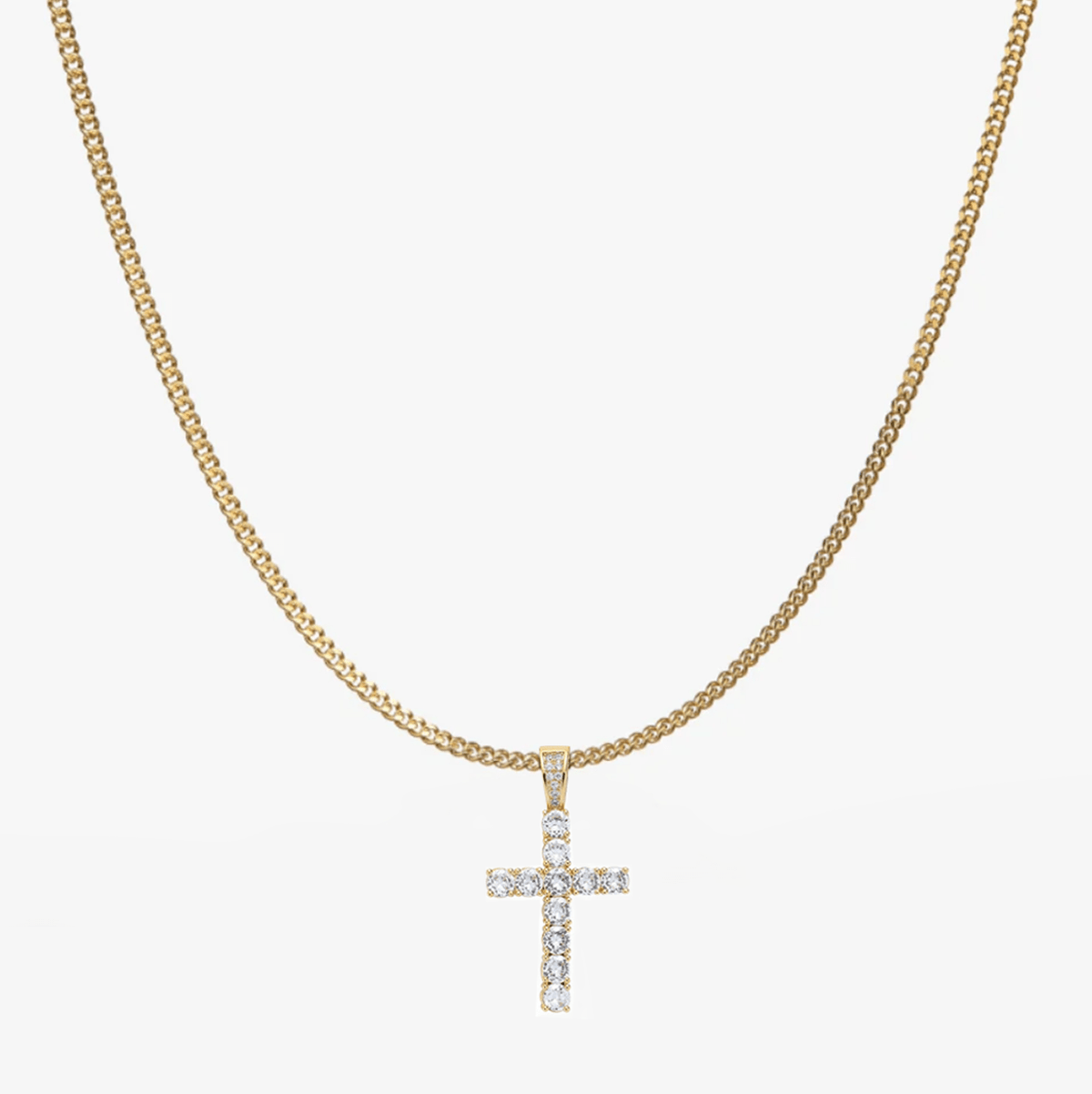 Pendentif Croix Iced (Or)