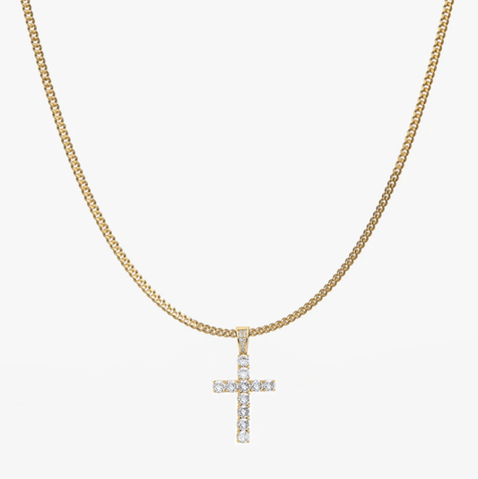 Pendentif Croix Iced (Or)