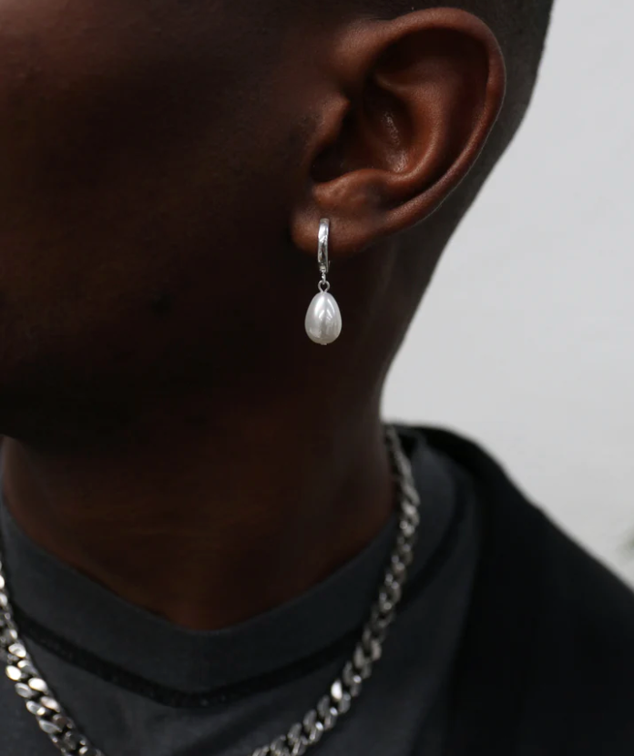 Boucle d'Oreille Perle (Argent)